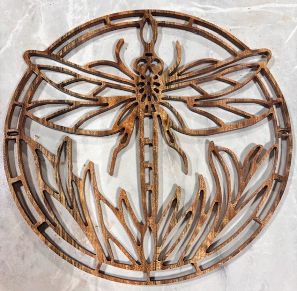 Myrtle wood Dragonfly wall art